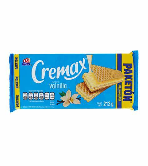 GALLETA PAKETON CREMAX SABOR VAINILLA 213GR