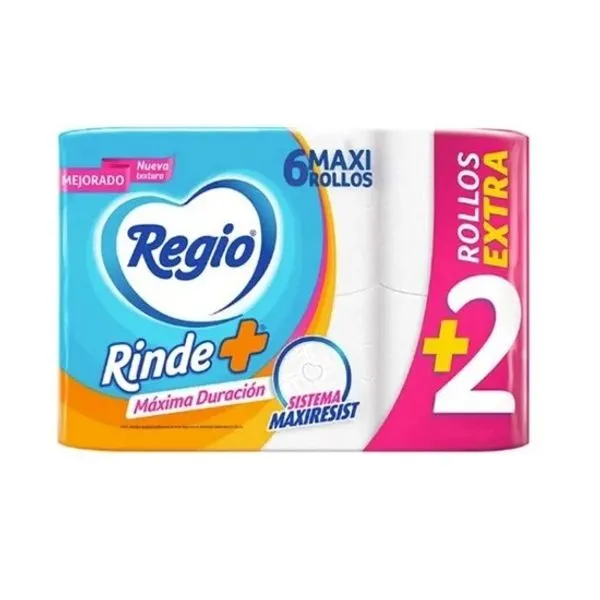 PAPEL HIG REGIO RINDE+ 375 HOJAS 6 ROLLOS