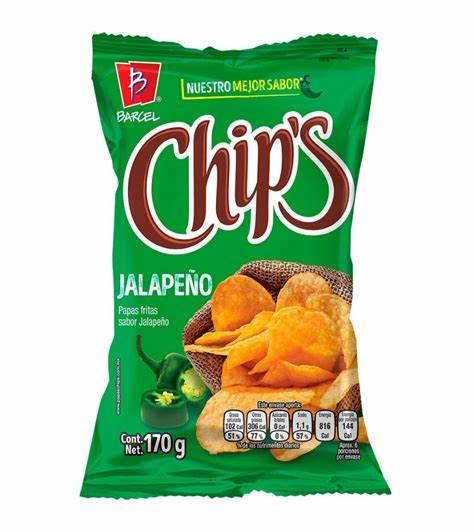 PAPAS FRITAS CHIPS SABOR JALAPEÑO 170GR