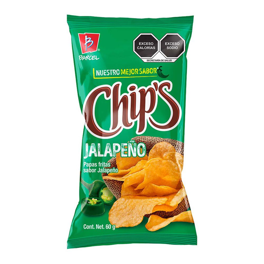 PAPAS FRITAS CHIPS SABOR JALAPEÑO 62GR