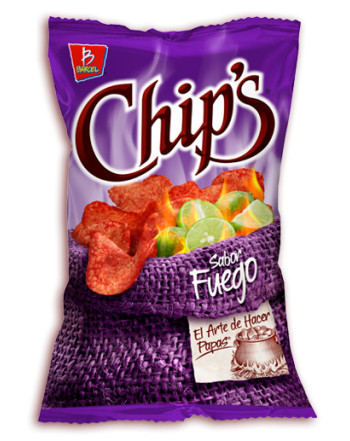 PAPAS FRITAS CHIPS FUEGO SABOR CHILE Y LIMON 62GR