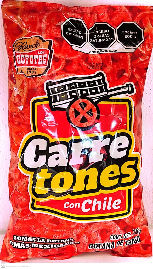 CARRETONES CON CHILE LOS COYOTES 75GR