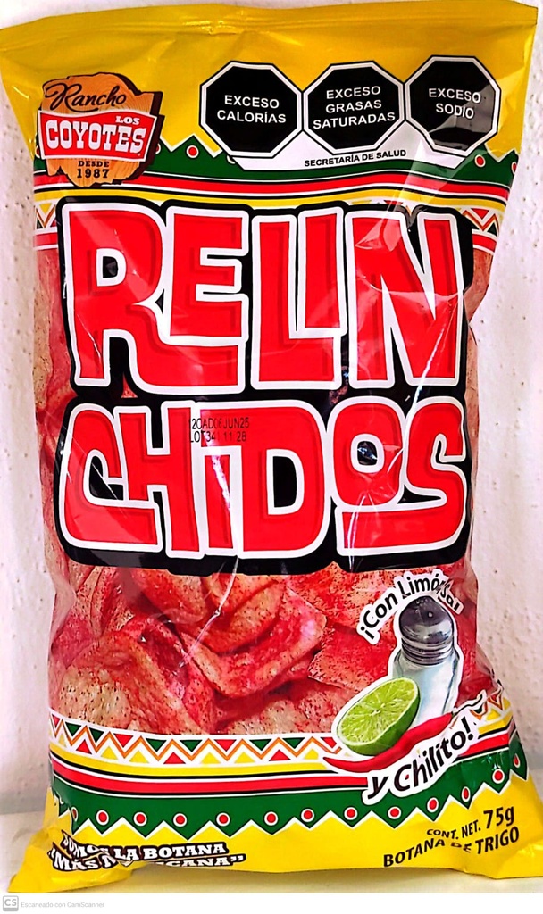 RELINCHIDOSCON LIMON, SAL Y CHILITO LOS COYOTES 75GR