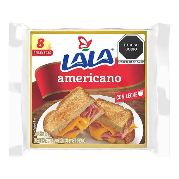 QUESO LALA AMERICANO PASTEURIZADO 8R/144GR