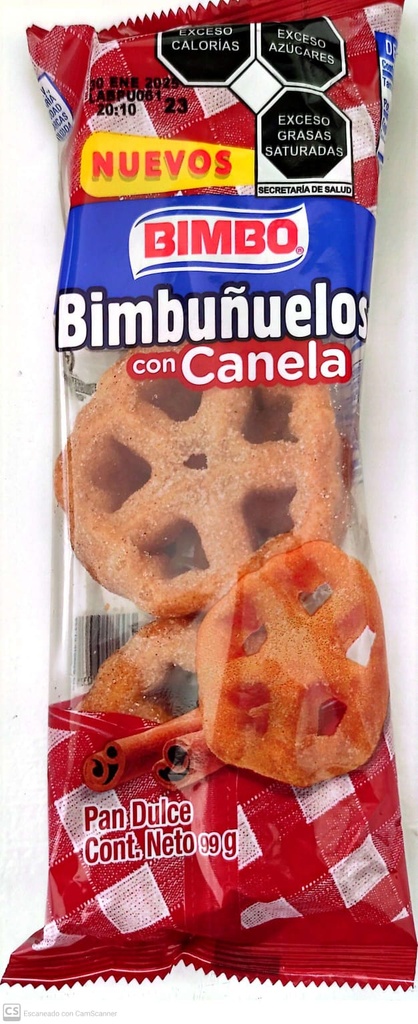 PAN DULCE BIMBUÑUELOS CON CANELA BIMBO 99GR