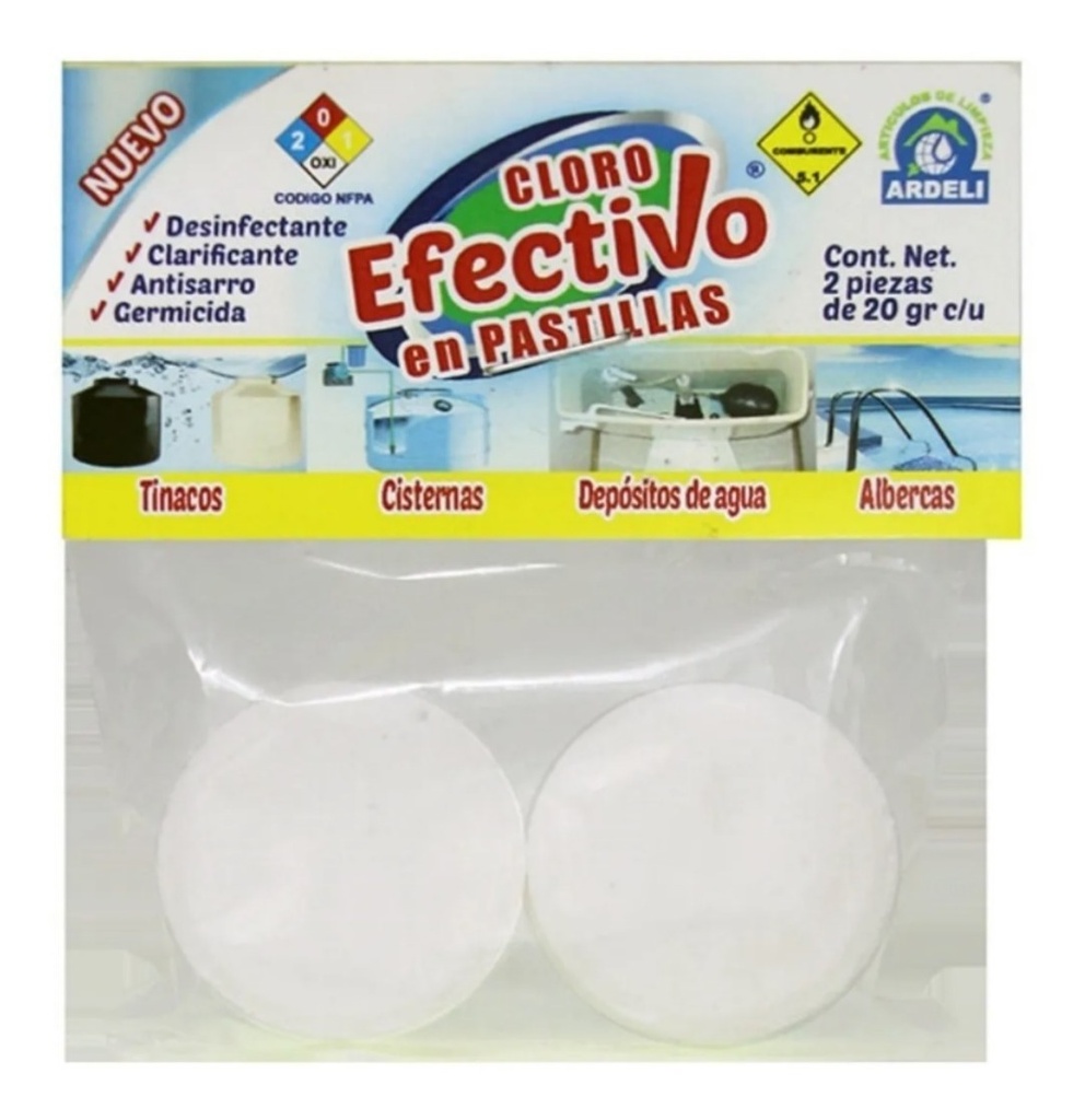 PASTILLAS DE CLORO 2 PZ