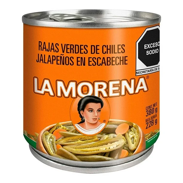 CHILES JALAPEÑOS LA MORENA RAJAS 380GR