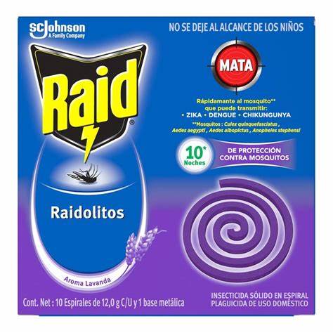 INSECTICIDA RAID RAIDOLITOS LAVANDA 10U