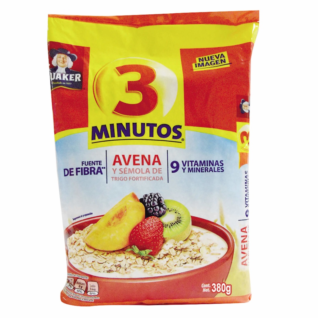 AVENA QUAKER 3 MINUTOS BOLSA 380GR