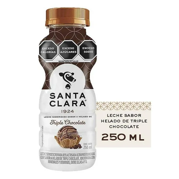 LECHE SANTA CLARA SABOR A HELADO DE TRIPLE CHOCOLATE 250ML