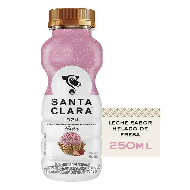 LECHE SANTA CLARA SABOR HELADO DE FRESA 250ML