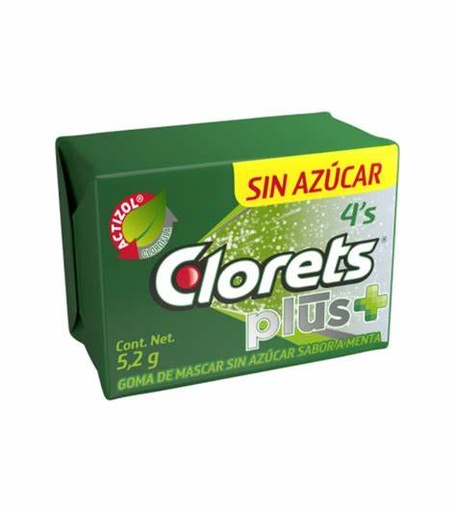 [0003098] CLORETS PLUS 4´ SABOR MENTA 