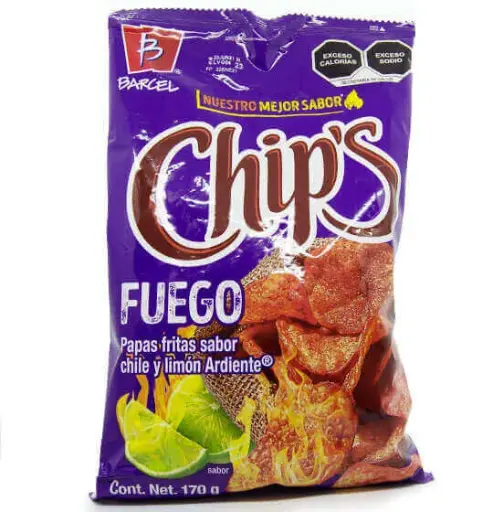 [0000028] PAPAS FRITAS CHIPS SABOR CHILE Y LIMON FUEGO 170GR