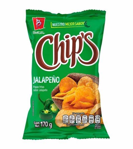 [0000030] PAPAS FRITAS CHIPS SABOR JALAPEÑO 170GR