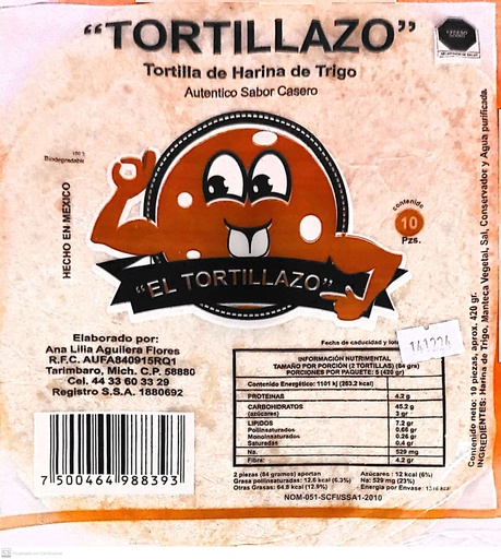 TORTILLA HARINA TORTILLAZO 10PZ GDE