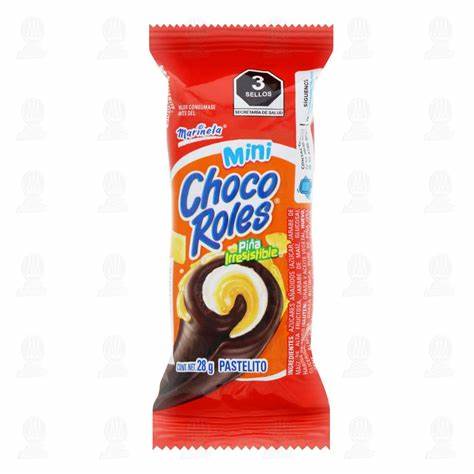 PASTELITO MINI CHOCO ROLES PIÑA 28GR