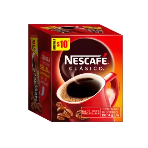 CAFÉ NESCAFE CLASICO 14GR 16 SOBRES