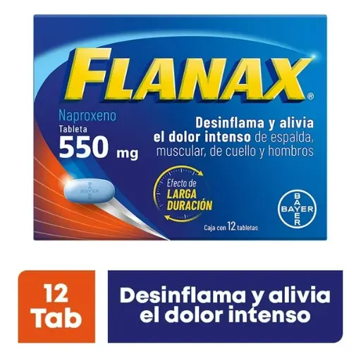 [0000348] FLANAX NAPROXENO CAJA 12 TABLETAS 550MG