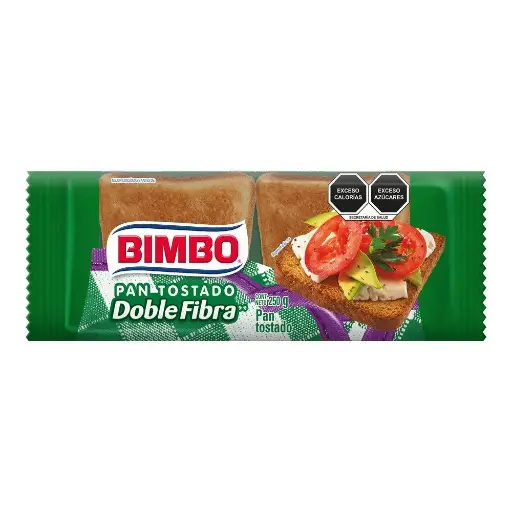 [0000953] PAN TOSTADO BIMBO DOBLE FIBRA 14PZ/250G